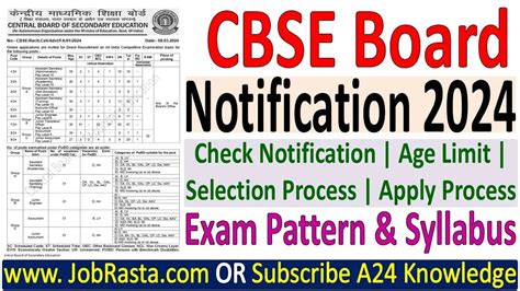 Cbse Recruitment 2024 Notification Apply Link For 118 Post Jobrasta