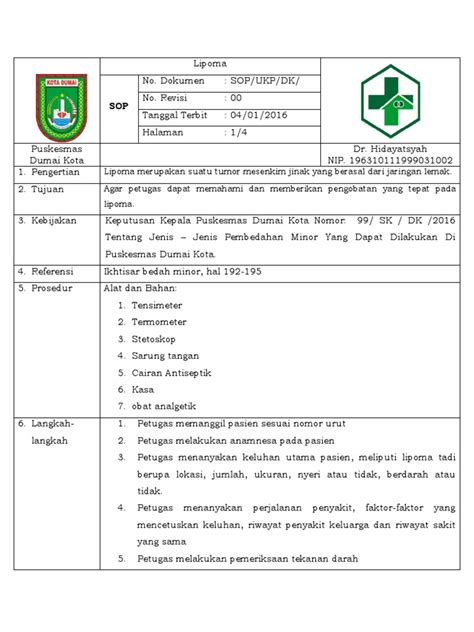 Sop Lipoma Pdf
