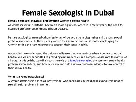 Ppt Female Sexologist In Dubai Powerpoint Presentation Free Download Id11987179