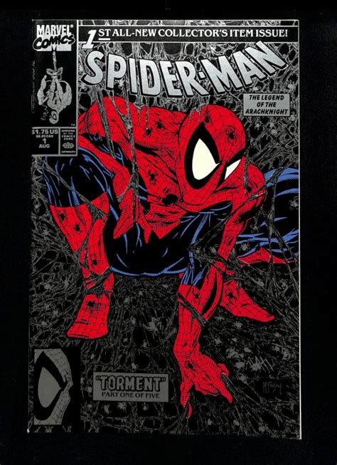 Spider Man Silver Variant Torment Todd Mcfarlane Silver And Black