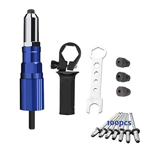 POWLAB Professional Electric Rivet Gun Adapter Kit Cordless Riveting