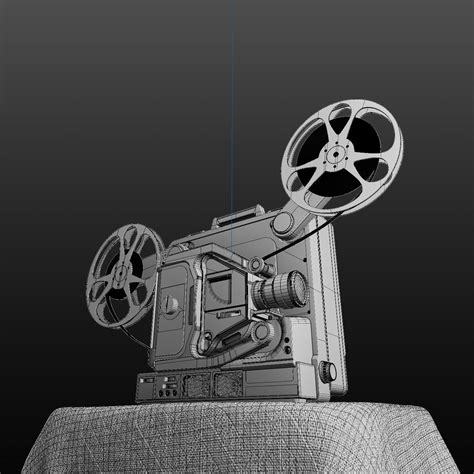 Retro Portable Film Projector Free Vr Ar Low Poly 3d Model Animated