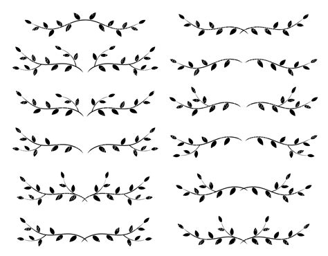 Branches With Leaves Dividers Branches Svg Vector Elements Png Files