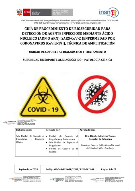 SOLUTION Gu A De Procedimiento De Bioseguridad Para Detecci N De