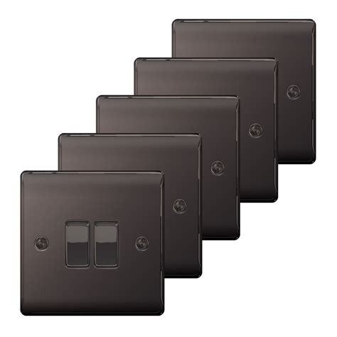 Nexus 10a 2 Way Double Black Nickel Light Switch Pack Of 5