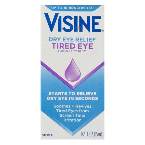 Visine Dry Eye Relief Tired Eye Lubricant Drops - Shop Eye drops ...