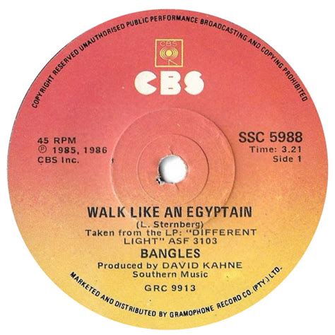 Bangles Walk Like An Egyptian 1986 Vinyl Discogs