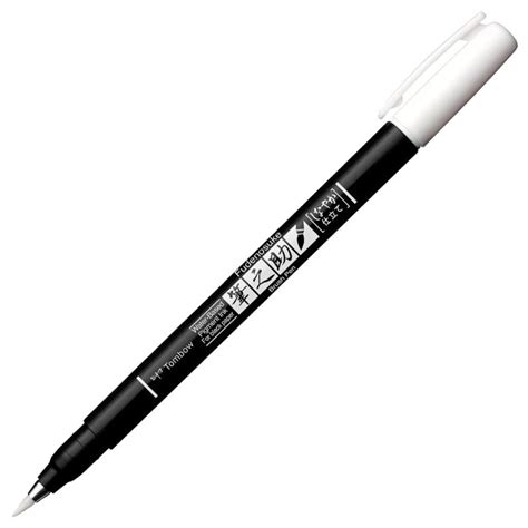 Tombow Fudenosuke White Calligraphy Pen Soft Tip