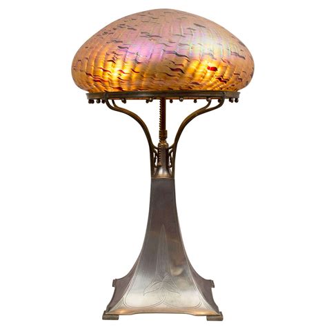 Art Nouveau Table Lamp, Austrian Glass at 1stDibs