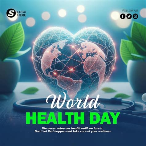 Premium Psd World Health Day Background And Poster With A Heart