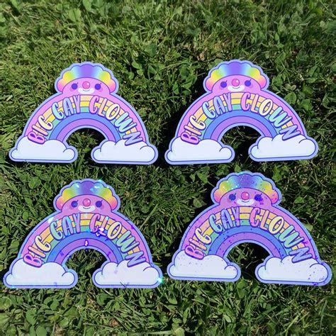 Big Gay Clown Sticker Glitter Sticker Clowncore Clown Etsy
