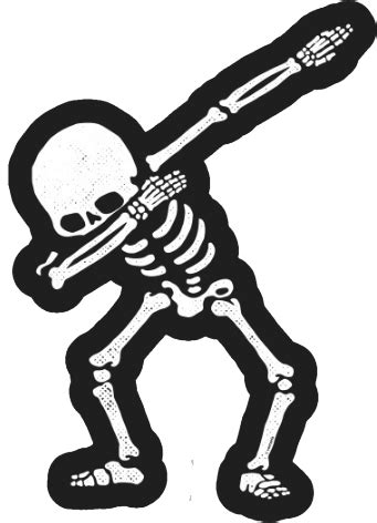 Dabbing Skeleton Shirt Dab Hip Hop Skull Dabbin White Sticker