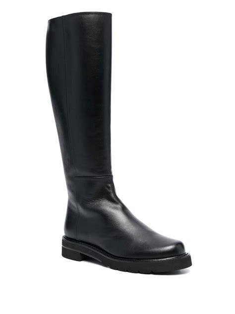 Stuart Weitzman Mila Lift Leather Knee Boots Black Farfetch Hk