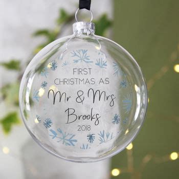 Personalised 1st Christmas As Mr And Mrs Flat Bauble By Olivia Morgan Ltd