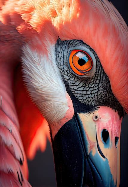 Premium AI Image | Flamingo Eye closeup generative AI