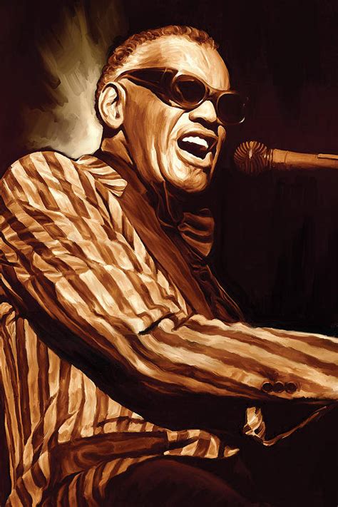 Download Ray Charles Singing Vintage Photo Wallpaper