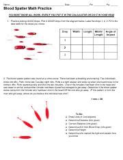 Blood Spatter Math Practice Pdf Name Date Pd Pg Blood