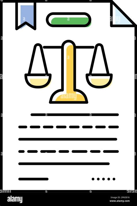 Legal Document Paper Color Icon Vector Illustration Stock Vector Image