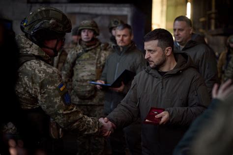 Zelenskyy Visits Front Line In Bakhmut While Putin Praises Troops In