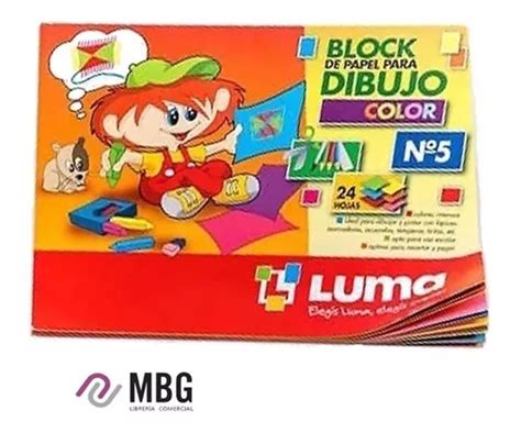 Block De Dibujo Luma Nro 5 Por 24 Hojas De Colores