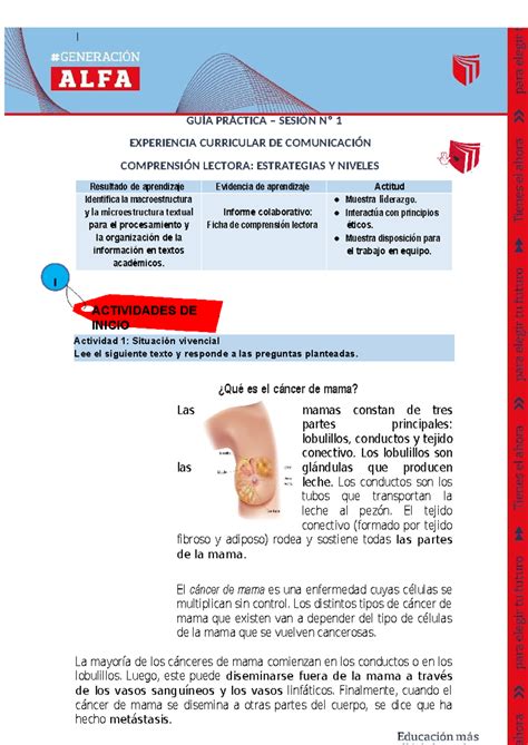 GUÍA Práctica S1 I ACTIVIDADES DE INICIO Actividad 1 Situación