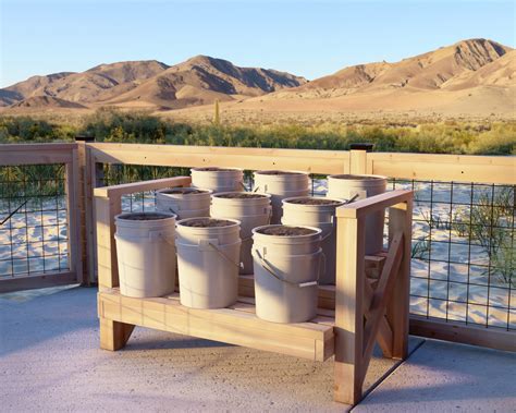 Diy Six 5 Gallon Bucket Garden Stand Step By Step Woodworking Plan