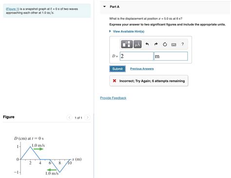 Part A Figure 1 Is A Snapshot Graph At T 0 S Of Two Waves Course Hero