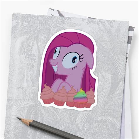 "Pinkamena [SFW] (+Cupcakes!)" Stickers by Eniac | Redbubble