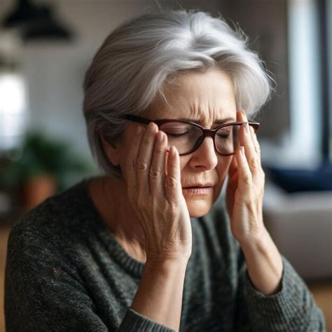 Premium Ai Image A Woman With Glasses Holding Her Hands To Her Face