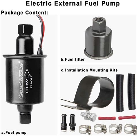 Snapklik CarBole 12v Universal Electric Fuel Pump 5 9 PSI 30GPH