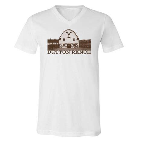 Yellowstone Dutton Ranch Barn Adult V Neck T Shirt Paramount Shop