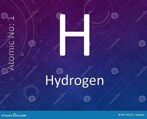 Hydrogen Chemical Element Symbol On Abstract Background Stock Illustration Illustration Of