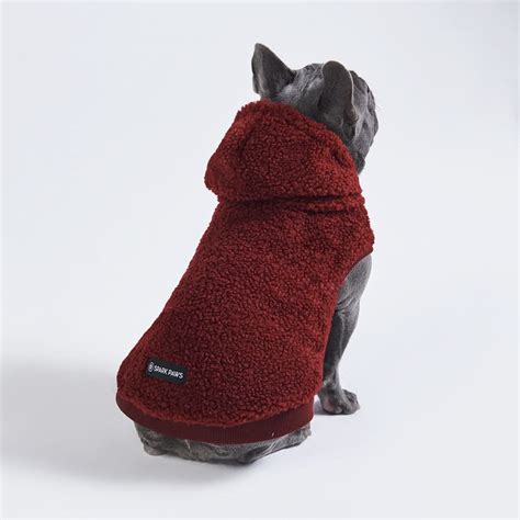 Teddy Sherpa Dog Jacket Maroon Spark Paws