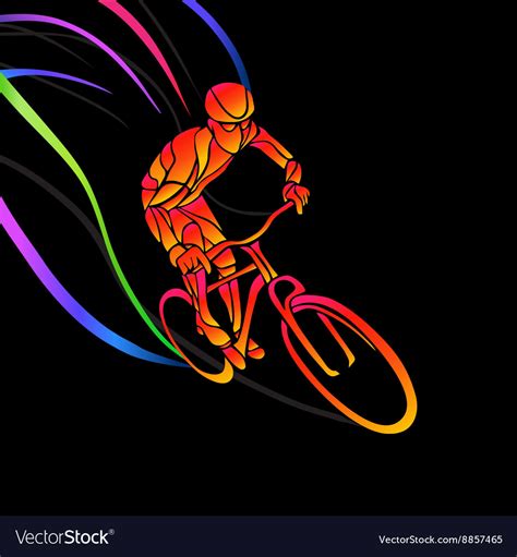 Professional Cyclist Involved In A Bike Race Vector Image