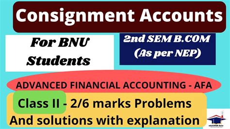 Consignment Accounts Class Afa Nd Sem B Bnu As Per Nep