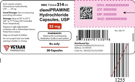 Clomipramine Hydrochloride Vgyaan Pharmaceuticals Llc Fda Package Insert