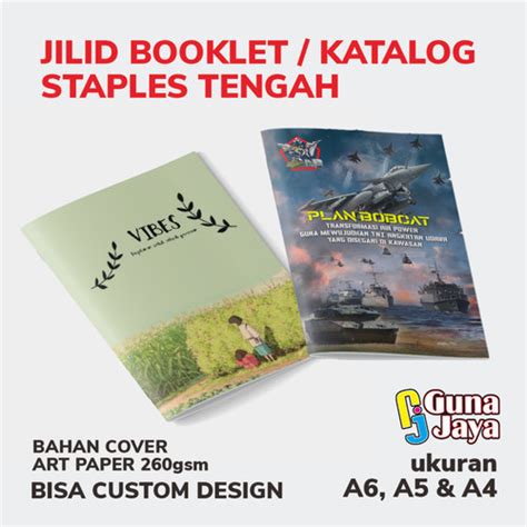 Jual Jilid Booklet Katalog Staples Tengah Cetak Custom Bahan Art Paper