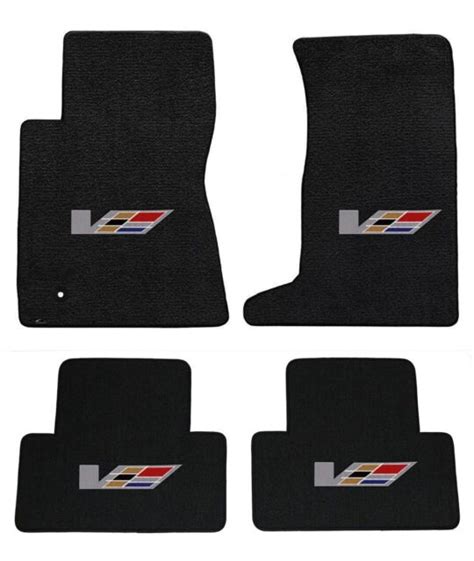 New Black Floor Mats 2009 2014 Cadillac Sedan Cts V Series Flag Logo