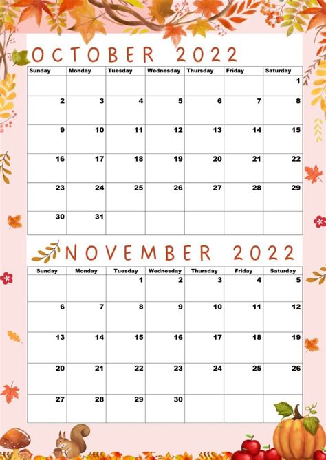 Calendar October November