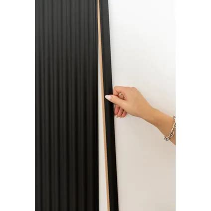 Maestro Latt Wave Wandpaneel Matte Black 277x21 3cm 14mm 3 Stuks