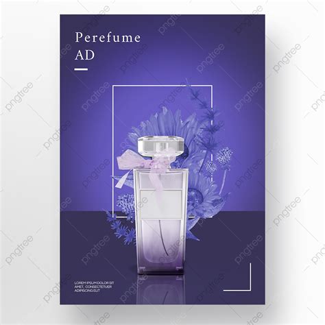 Plantilla De Promoción De Cartel De Perfume De Textura Premium Degradado Azul Romántico Descarga