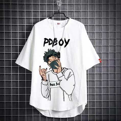 【m 3xl】pdboy Summer Mens Short Sleeved T Shirt Mens Tide Brand Ins Loose Trend Wild Five Point