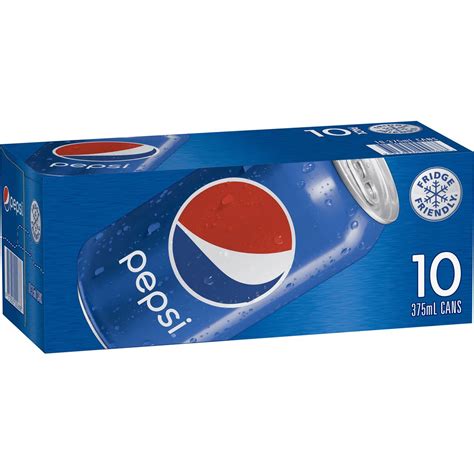 Pepsi Cola Soft Drink Cans Multipack 375ml X 10 Pack | Woolworths