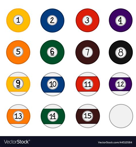 A set of billiard balls in different colors Vector Image