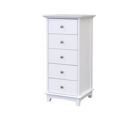 Gfw Toulouse White 5 Drawer Narrow Chest By Gfw