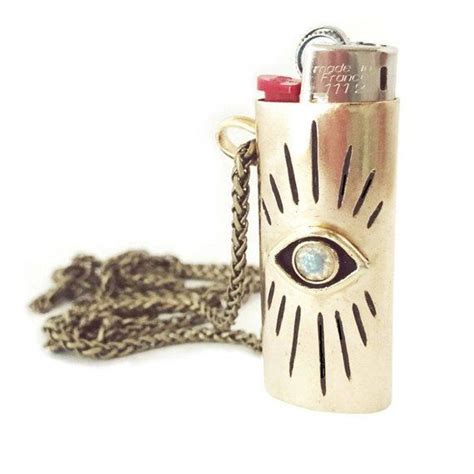 Vision Lighter Case Necklace For Mini Bic Lighters Evil Eye Lighter Case Smoking Accessory