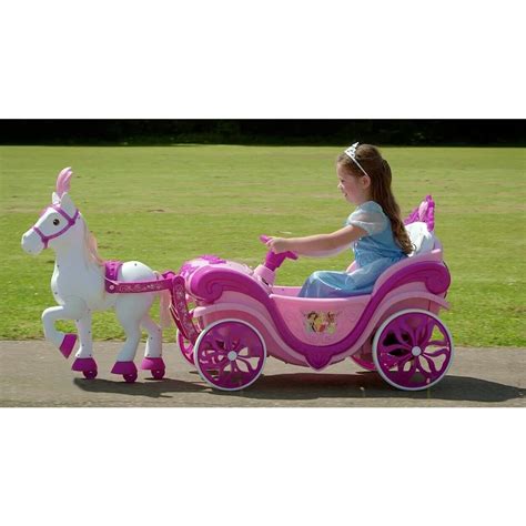 Disney Princess Horse And Carriage Pink Electric Kids Ride On Kidaroos