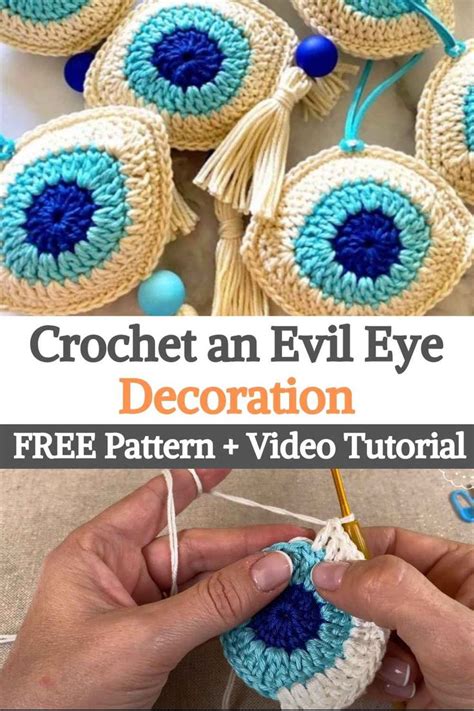 Crochet An Evil Eye Decoration Tutorial Crochet Eyes Crochet