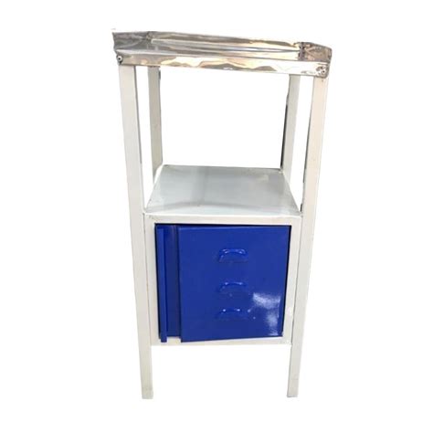 Blue Mild Steel Hospital Bedside Locker Polished Size 410 X 410 X