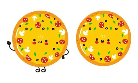 Premium Vector Cute Funny Pizza Character